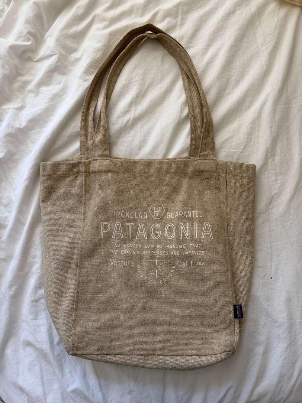 Patagonia Tan Canvas Logo Tote
